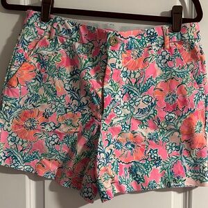 Lilly Pulitzer Pink and Green Floral Women's Shorts